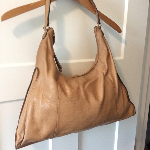 Liz Claiborne Tan Leather Hobo Purse - Picture 1 of 5